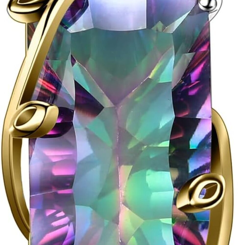 Multicolor Quartz Pendant Necklace 15.2ct Sterling Silver 18 Inch Chain
